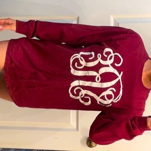 Burgundy long sleeve shirt